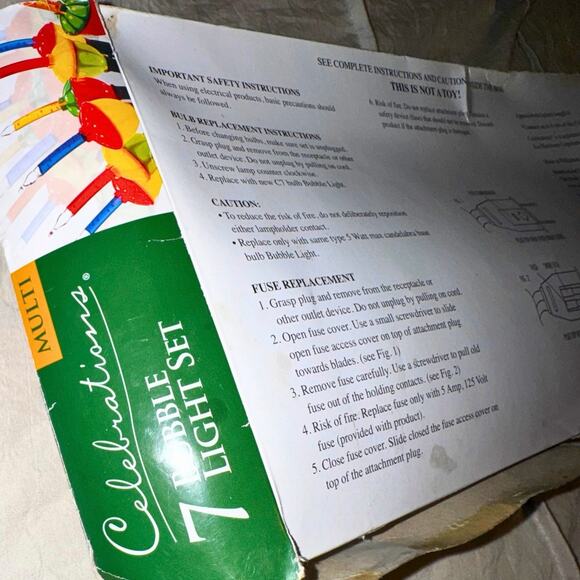 Replacement Bubble Christmas Bulbs – Multi Color – Lot of 7 – C7 Base - Picture 6 of 8